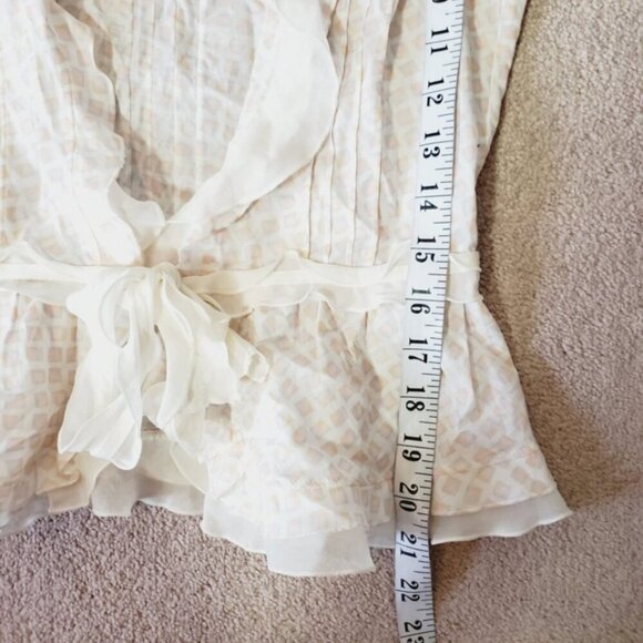 Hugo Boss Ellena Y2K Cotton Whimsical Fairy Feminine Coquette Tie Front Top 2 - Picture 8 of 12